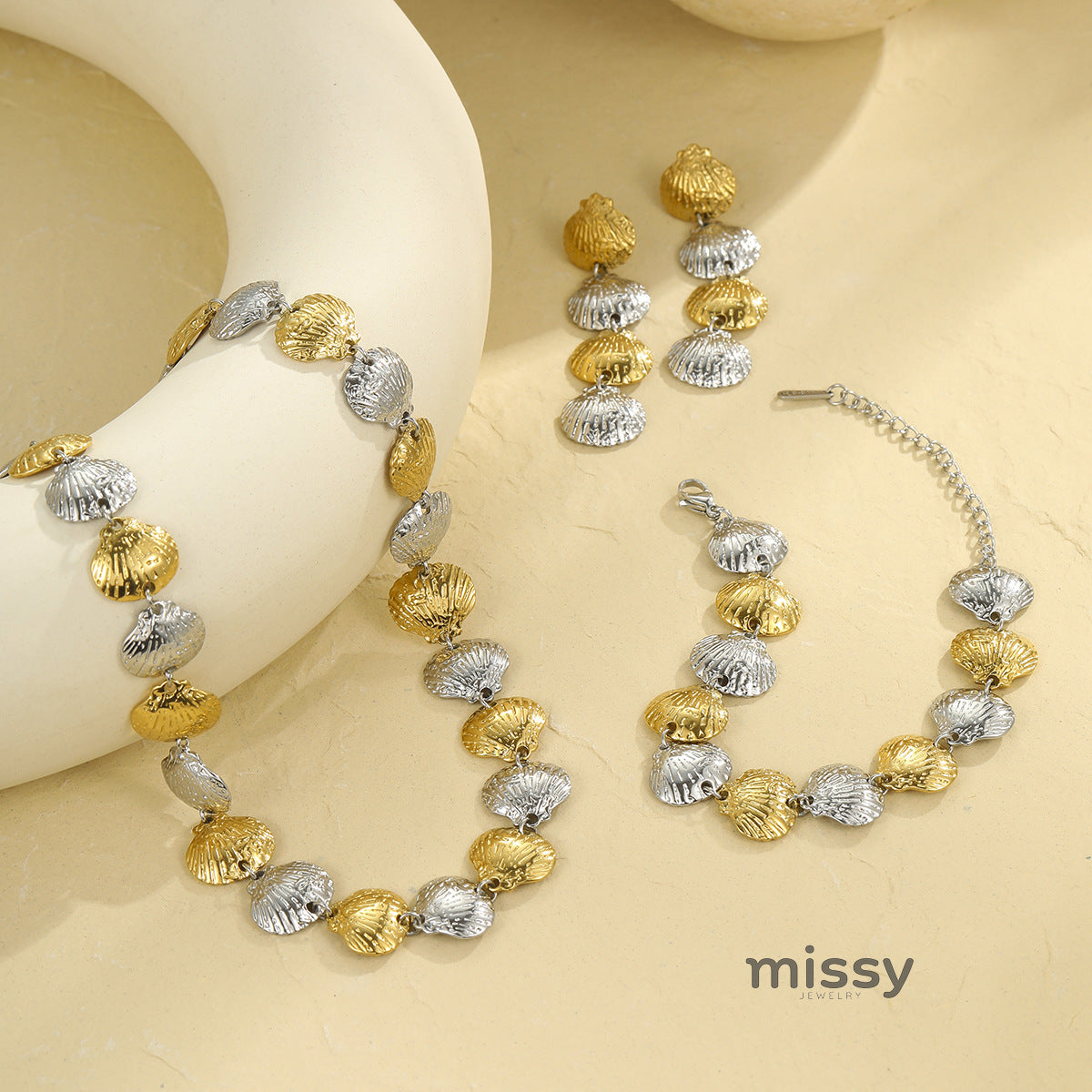 Raiden Ocean Shell Jewelry Set [BTDBWL4V]