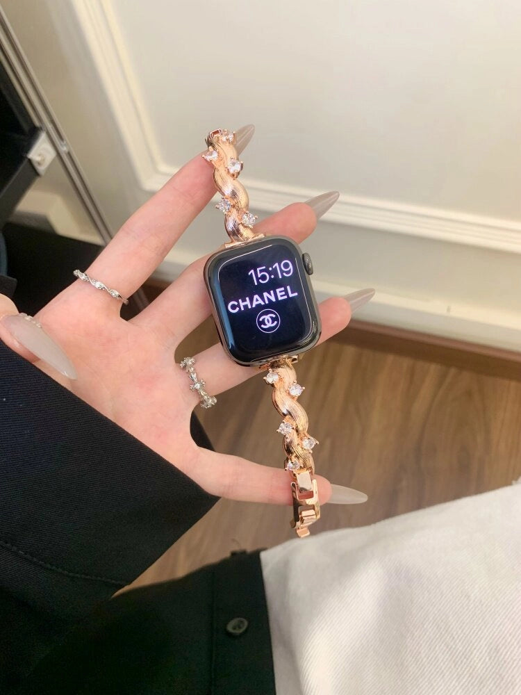 Rattan Inlaid Apple Watch Strap [5F3J8UES]