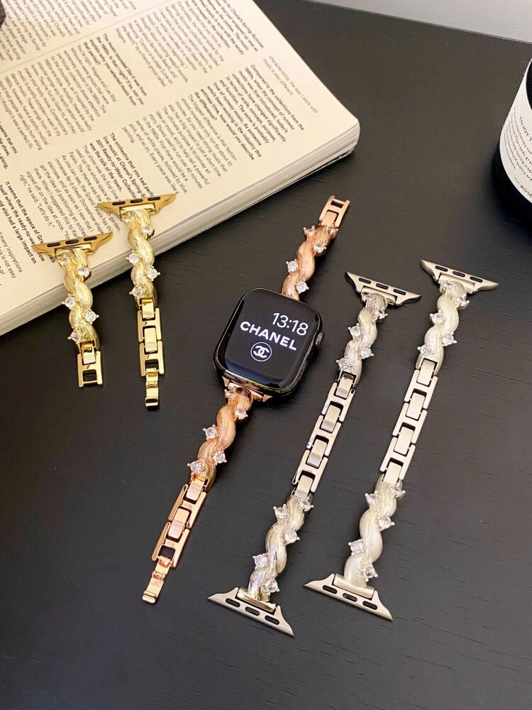 Rattan Inlaid Apple Watch Strap [BOH6DTRO]