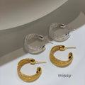 Raven Multi-Line Hoop Earrings [Y3OG9WFS]