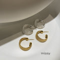 Raven Multi-Line Hoop Earrings [3BKY0RU2]