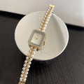 Rectangle Pearl Bracelet Watch [R9NLNH42]