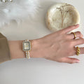 Rectangle Pearl Bracelet Watch [UR1X5VU8]