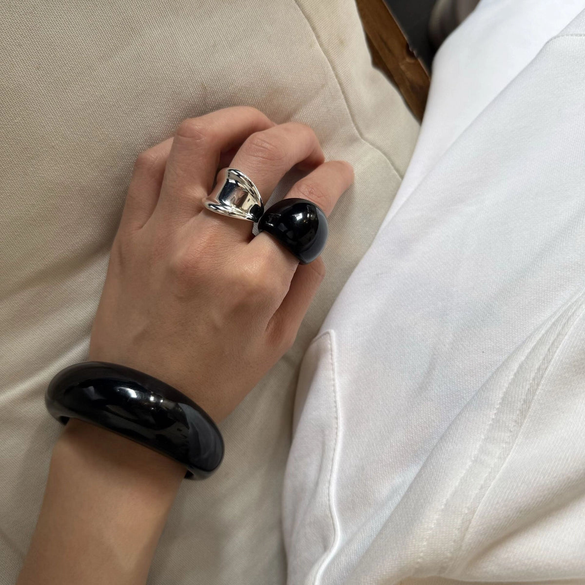 Resin Bangle and Ring Set [PCMH3C73]