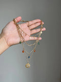 Retro Layered Gemstone Necklace [V3K0OWD0]
