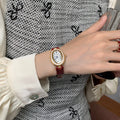 Retro Oval Leather Strap Watch [7SIH1X2M]