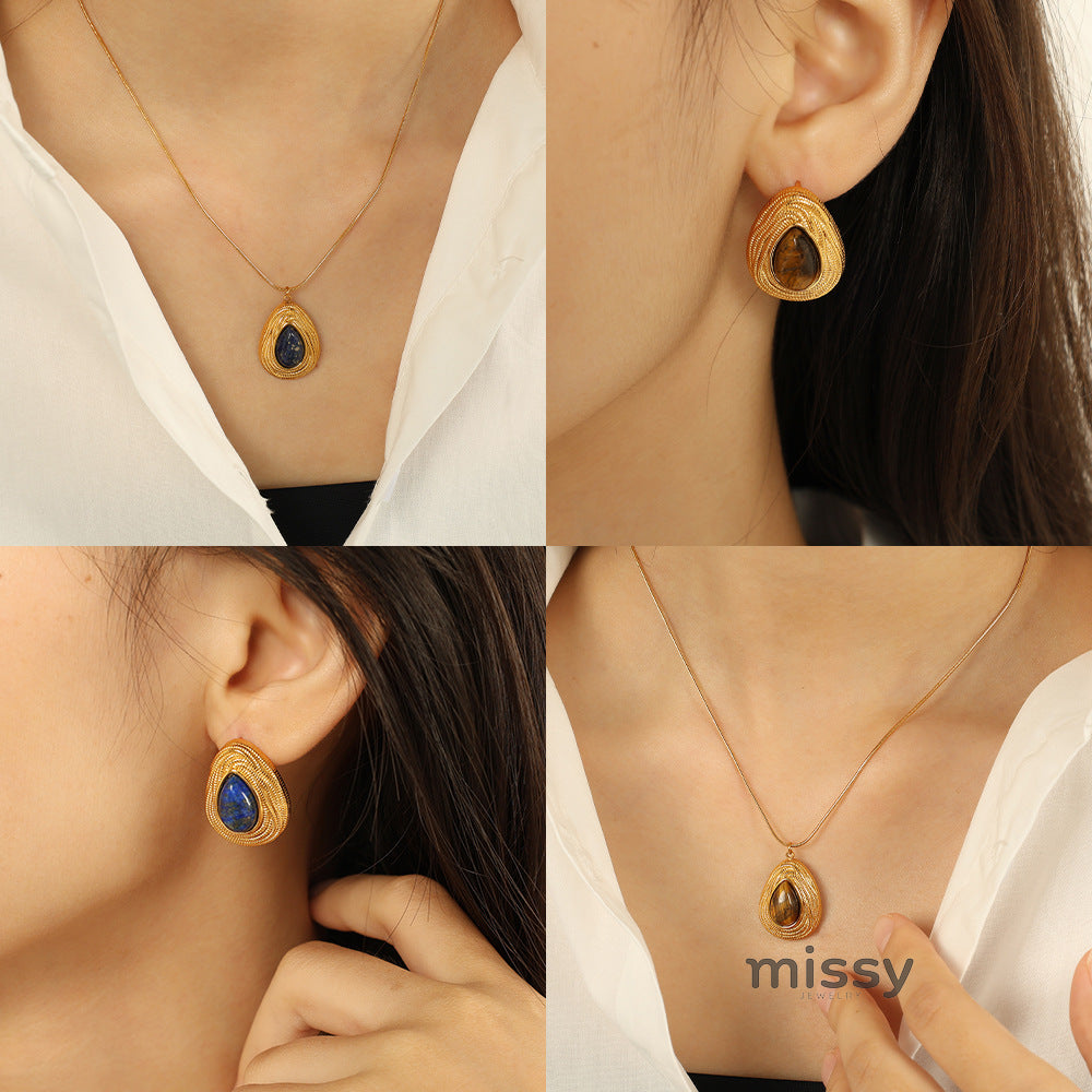 Rhema Gold Tone Stone Set [YIWF34ME]