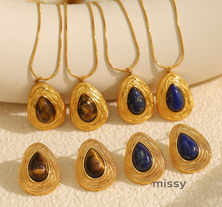 Rhema Gold Tone Stone Set [YYVK7D7Y]