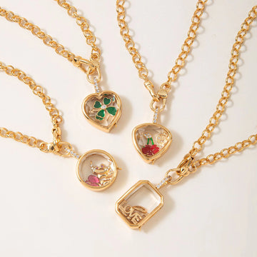 Rheya Floating Charm Locket Necklace [I5ALOM9P]