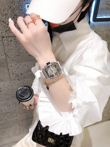 Rhinestone Barrel Watch [YVHXT81U]