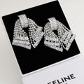 Rhinestone Bow Tassel Drop Earrings [OBKAG1GR]