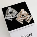 Rhinestone Bow Tassel Drop Earrings [ZOOED6XO]