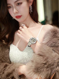 Rhinestone Detail Round Wrist Watch [OJBQX234]