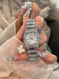 Rhinestone Embellished Round Wrist Watch [YJG6OGKM]