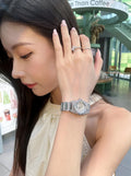 Rhinestone Embellished Round Wrist Watch [A68GSYPR]