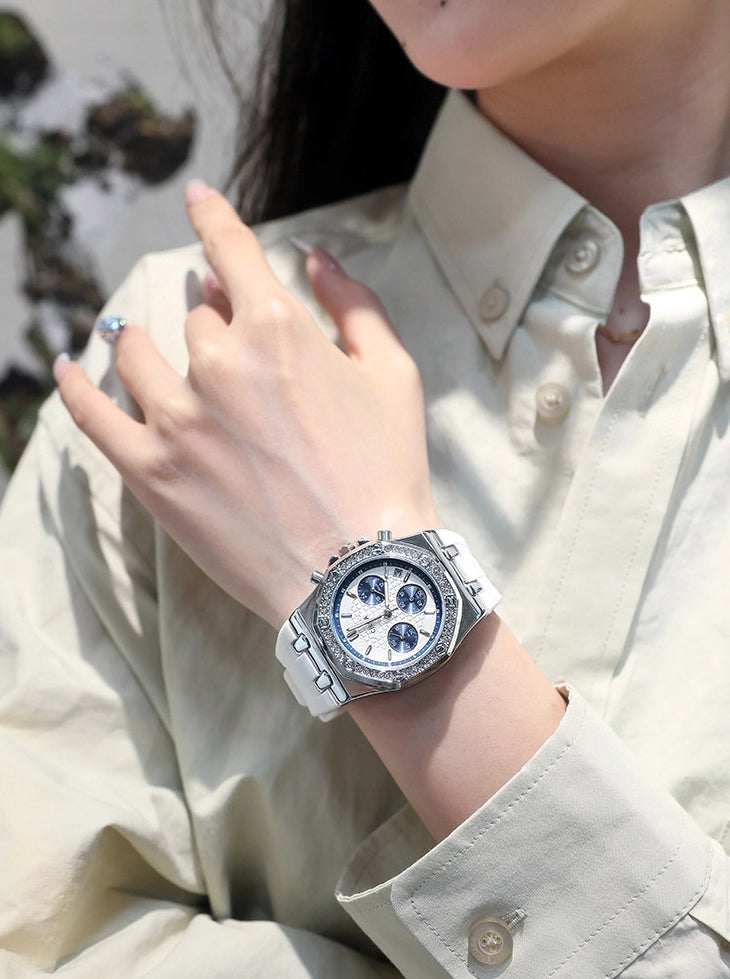 Rhinestone Silicone Strap Watch [6L1XYGPO]
