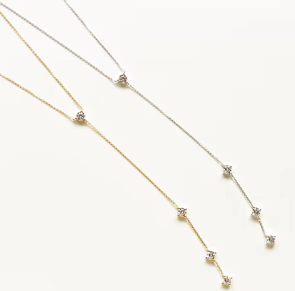 Rhinestone Tassel Drop Necklace [HVY9K4QB]