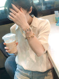 Rhinestone Tonneau Leather Strap Watch [7TGN69JV]