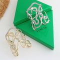 Rhinestone Vine Twisted Bangle Bracelet [49I8KSVR]
