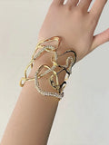 Rhinestone Vine Twisted Bangle Bracelet [X5L3KW0K]