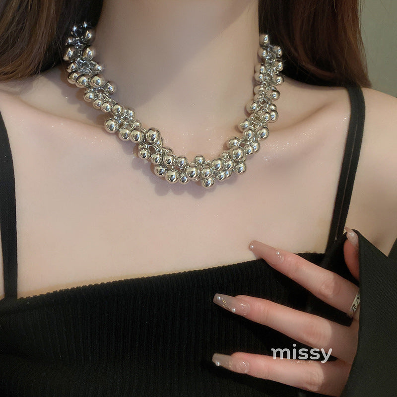 Rita Silver Sphere Choker [GVBITDOA]