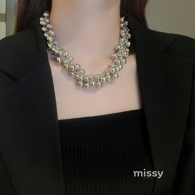 Rita Silver Sphere Choker [E9DE929D]