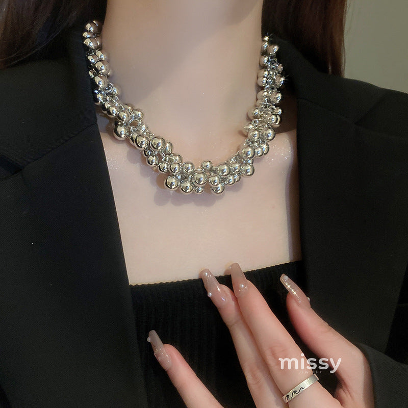 Rita Silver Sphere Choker [KVMILGQY]