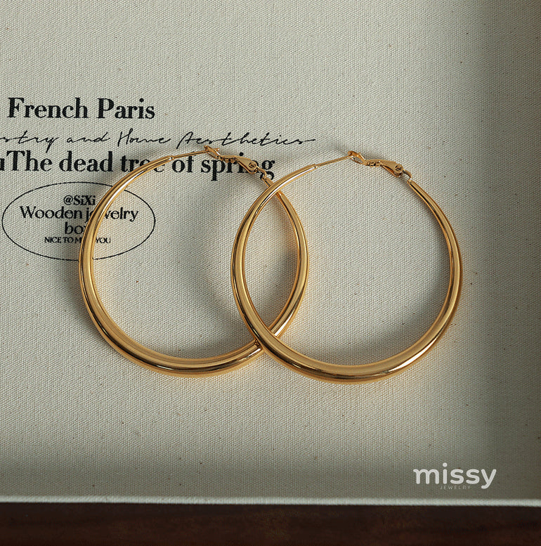 Rivka Statement Hoop Earrings [NTUAHNL1]