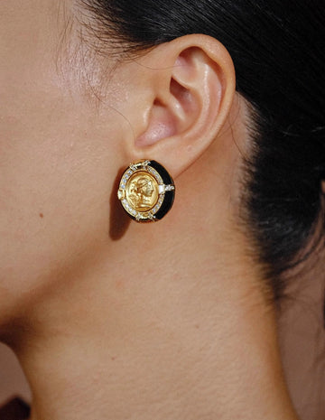 Roman Coin Round Earrings [J2IQNI9Q]
