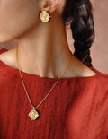 Roman Coin Round Earrings [NR71BD4U]