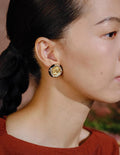 Roman Coin Round Earrings [IVQN342U]