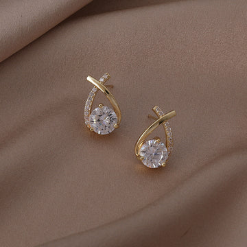 Romy Zircon Cross Drop Earrings [NTY13A3T]