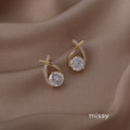 Romy Zircon Cross Drop Earrings [ZK7TDBQV]