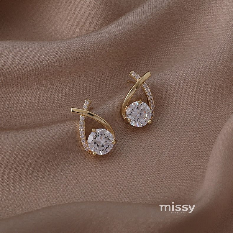 Romy Zircon Cross Drop Earrings [ZK7TDBQV]