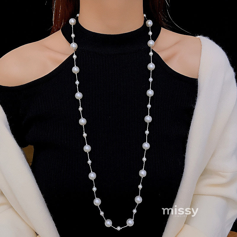 Rosaleen Pleated Pearl Necklace [G5CP10UT]