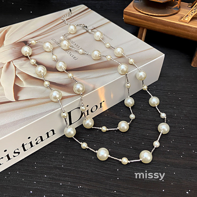 Rosaleen Pleated Pearl Necklace [Z87V3HKW]