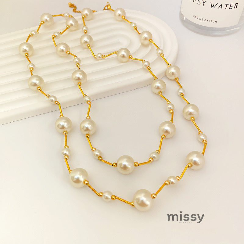 Rosaleen Pleated Pearl Necklace [K5O384E6]