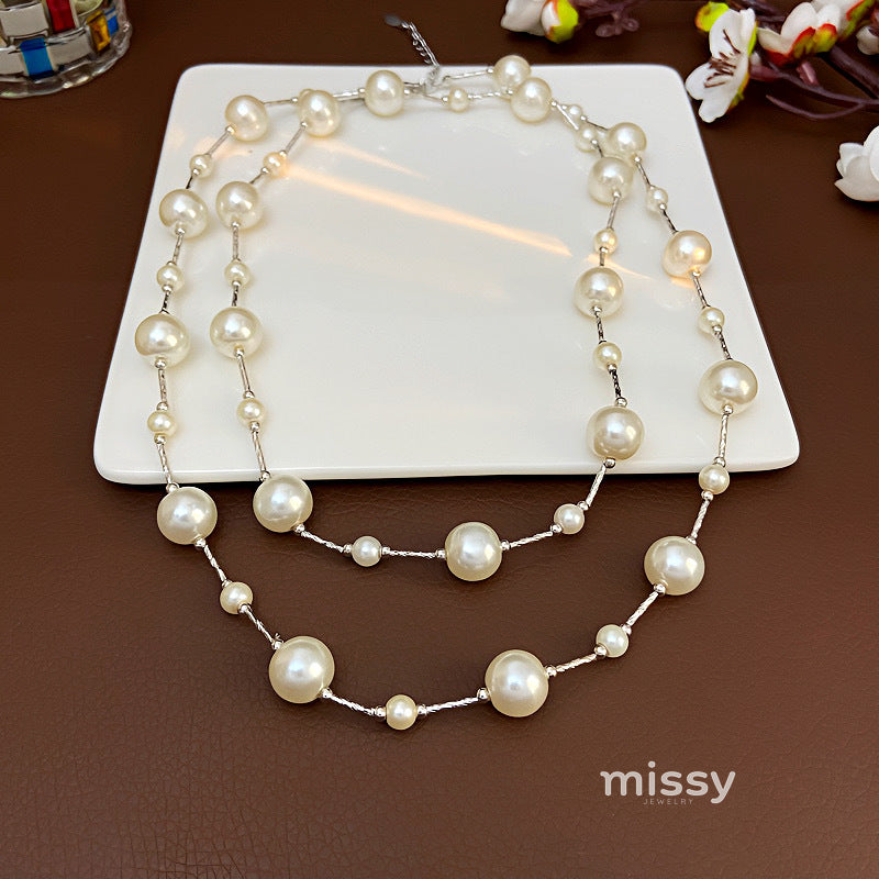 Rosaleen Pleated Pearl Necklace [BGN5VG16]