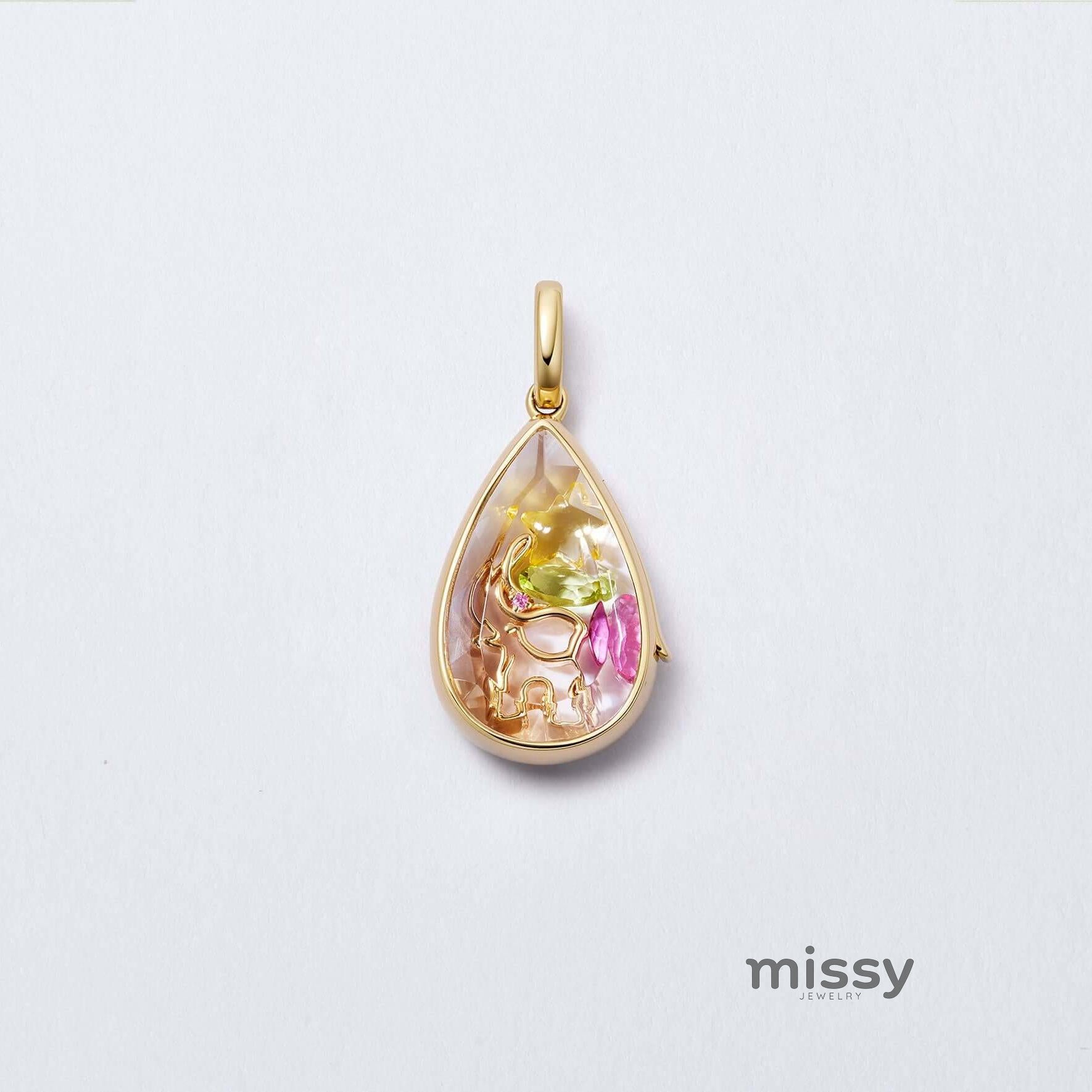 Rosaline Ocean Drop Locket Necklace [WK03H3O6]