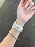 Rose Embossed Silicone Watch Strap [BQRD81NM]