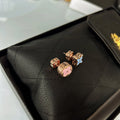 Rose Gold Asymmetrical Glaze Earrings [Z9X8K78A]