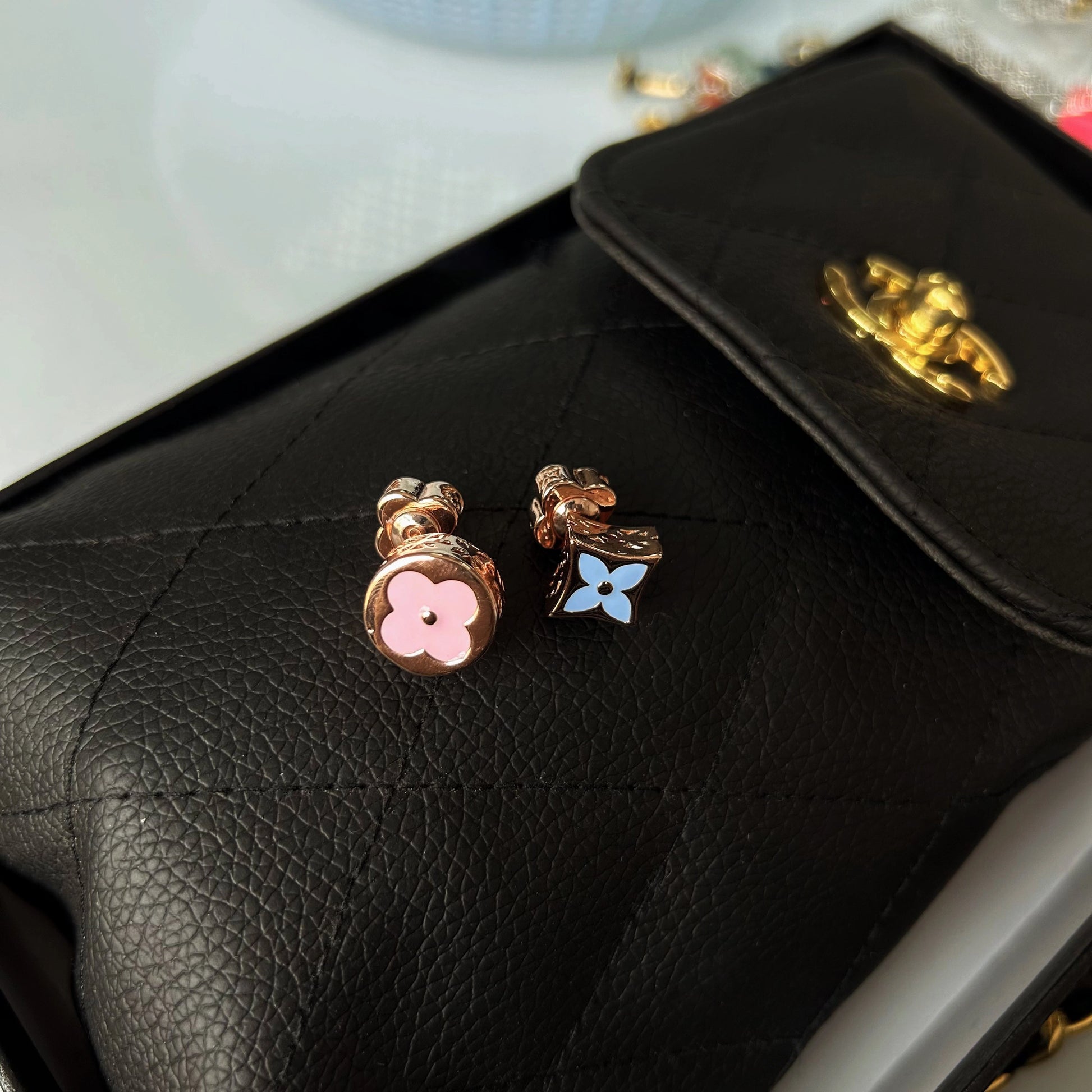 Rose Gold Asymmetrical Glaze Earrings [JA26FSZQ]