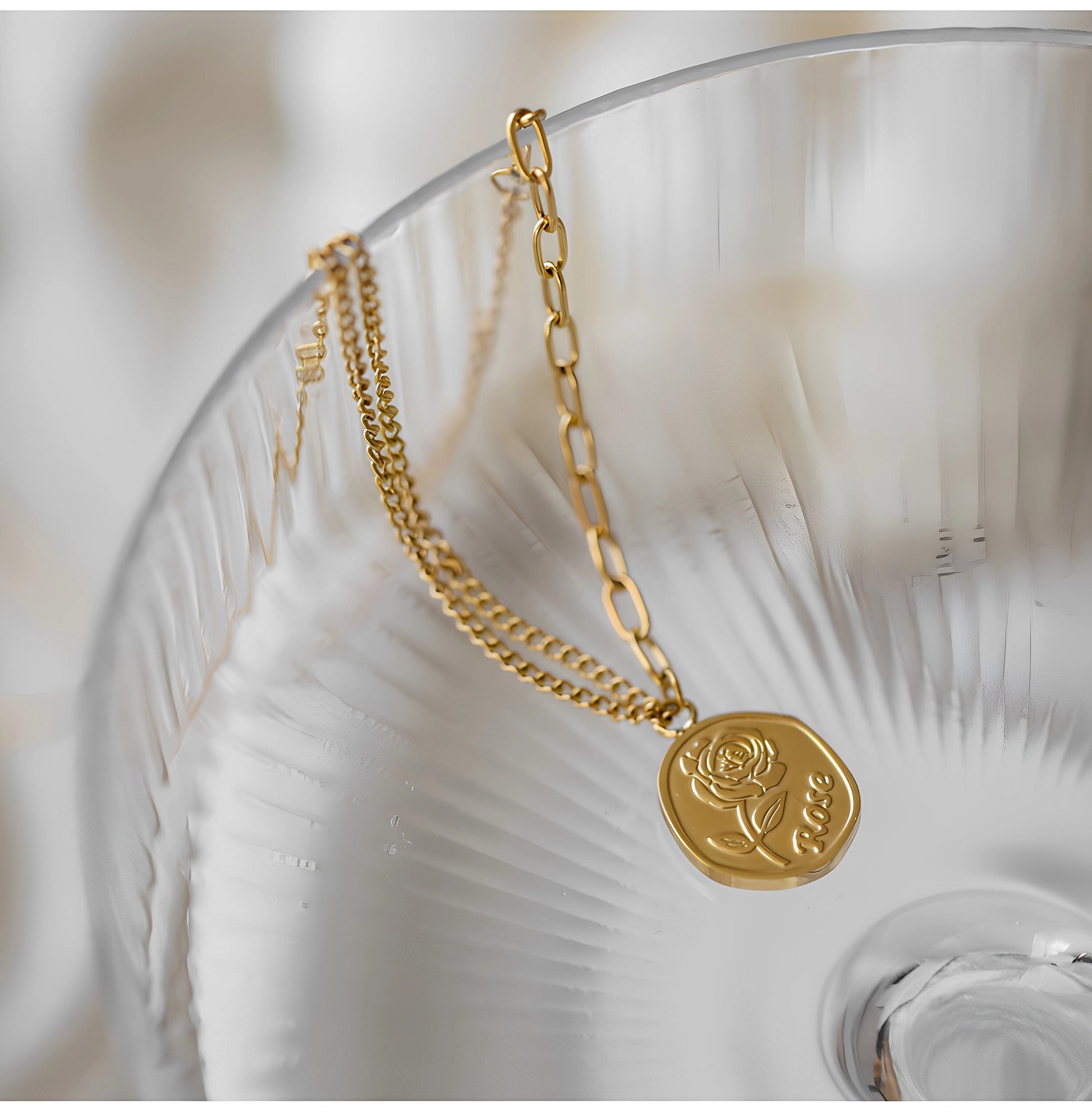 Rose Pendant Chain Necklace [SOOAY4DS]