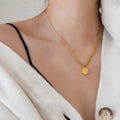 Rose Pendant Chain Necklace [SJ0J9FJY]