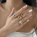 Rubie Gemstone Ring Set