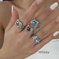 Rubie Gemstone Ring Set