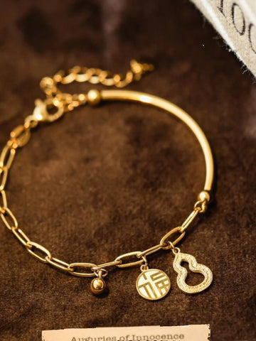 Ruyi Gourd Fortune Bangle Bracelet [6H1983OS]