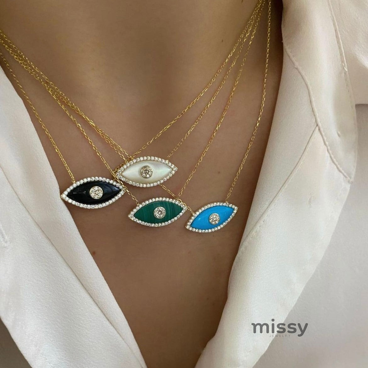 Rylee Evil Eye Pendant Necklace [L0IS8O3G]