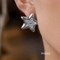Sabrina Rhinestone Cross Hoop Earrings [Y8XDFJX5]