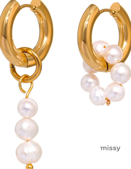Saja Geometric Pearl Earrings [5YUR1YDW]